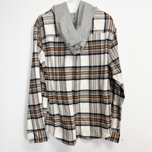 NEW Cactus Man Ricky Singh Hooded Button Up Shirt Mens XL Multicolor Plaid NWOT - Picture 2 of 12